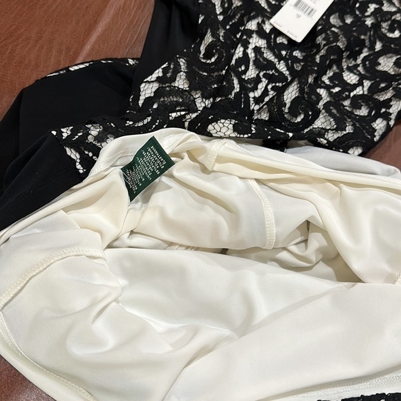 NWT Lauren Ralph Lauren dress black lace overlay cream Sz 10 | LISTED @ 65% OFF - Picture 15 of 16